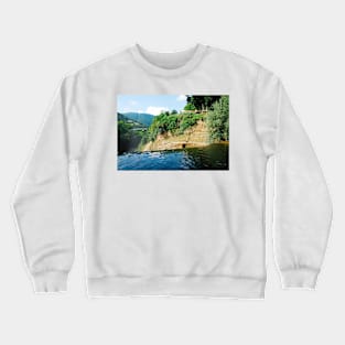 Pliva River Flowing Over Jajce Waterfall Crewneck Sweatshirt